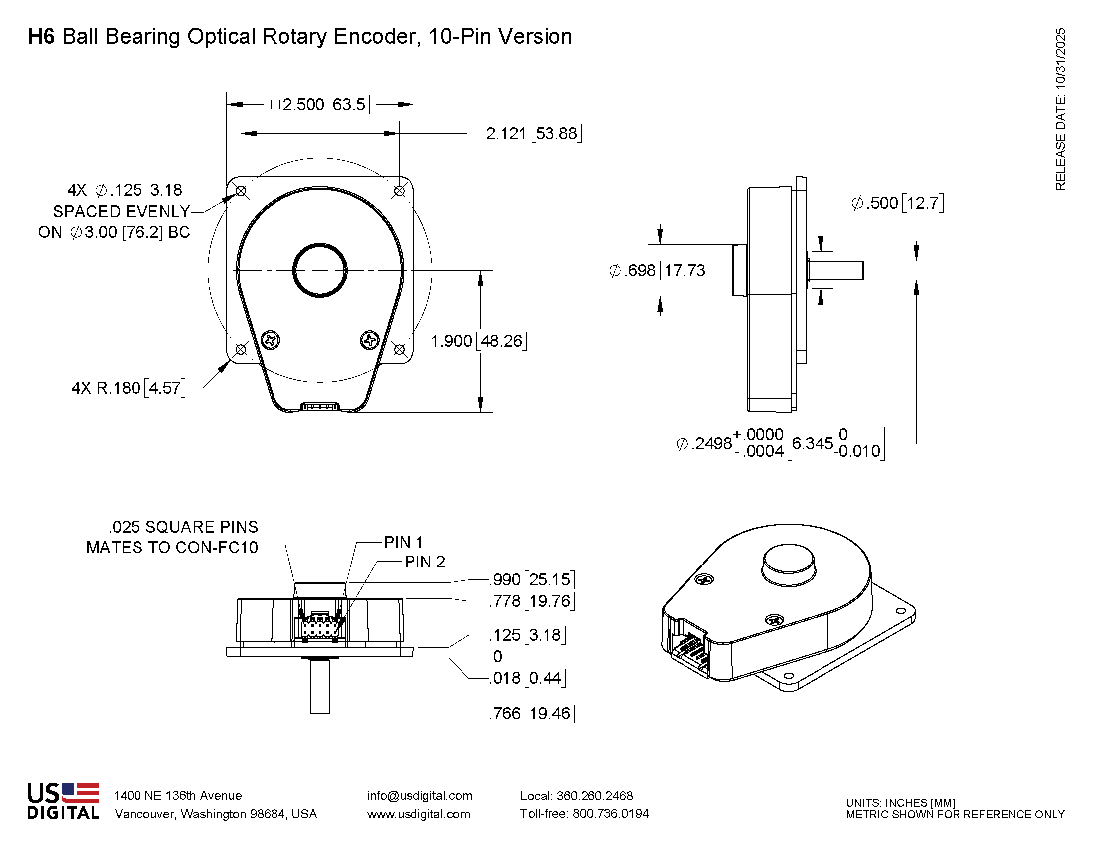 H5 Mechdrawing 10Pin Mechanical Drawing