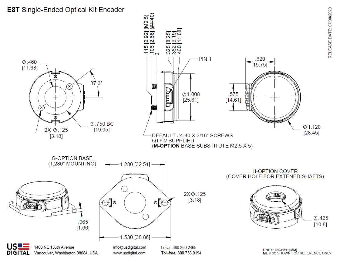 E8T Single Ended Mech Drawing Mechanical Drawing