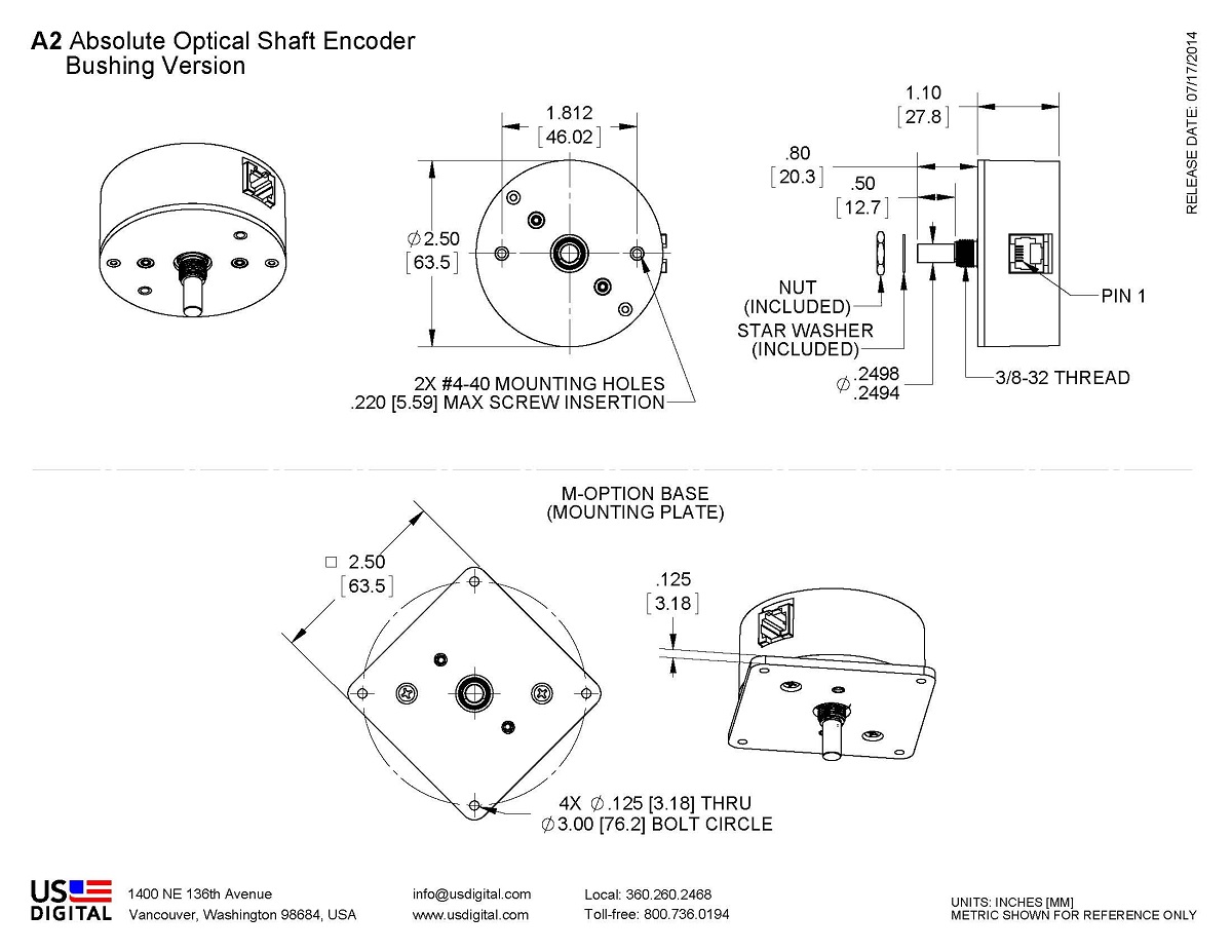 A2 Bushing Version Mechanical Drawing