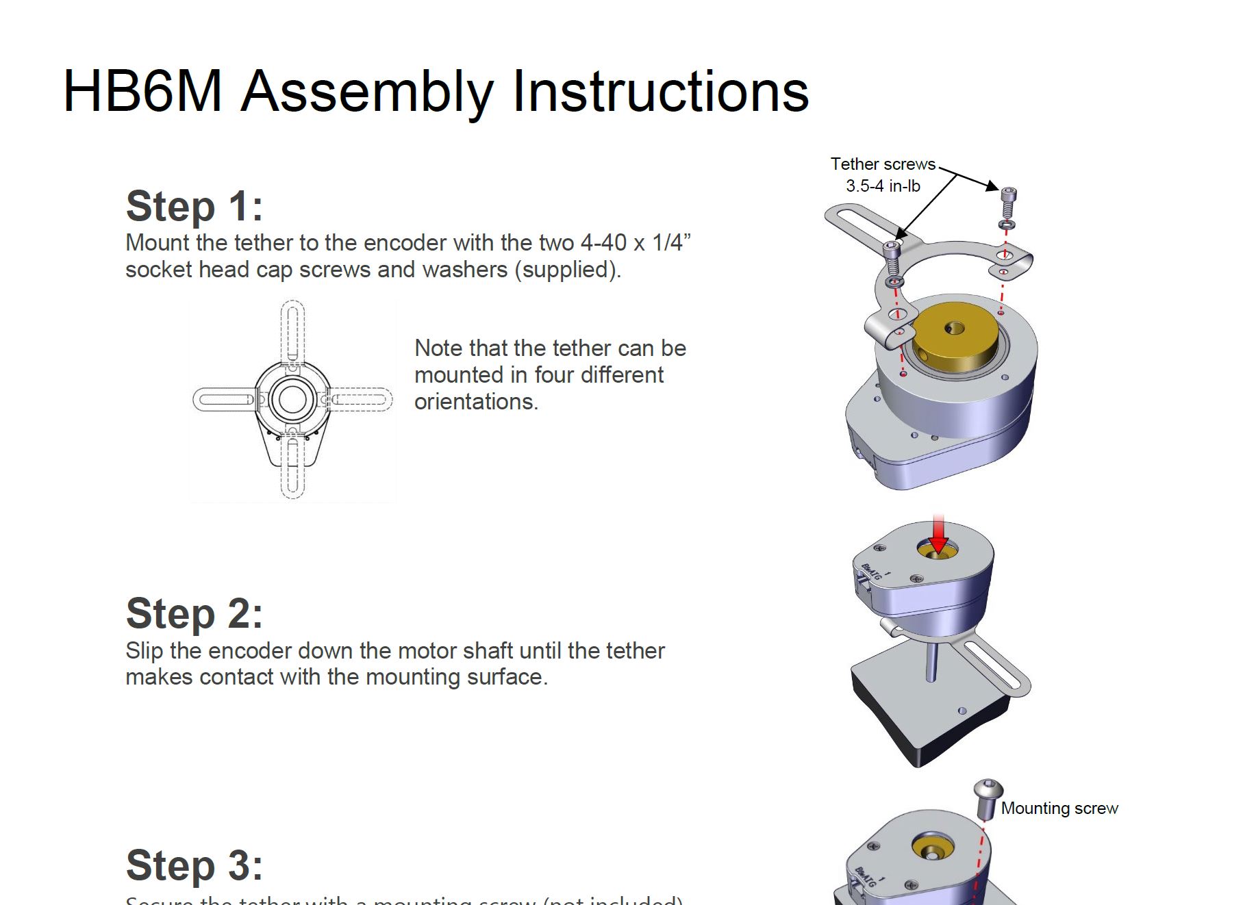 HB6M Assembly Instructions Assembly Instructions
