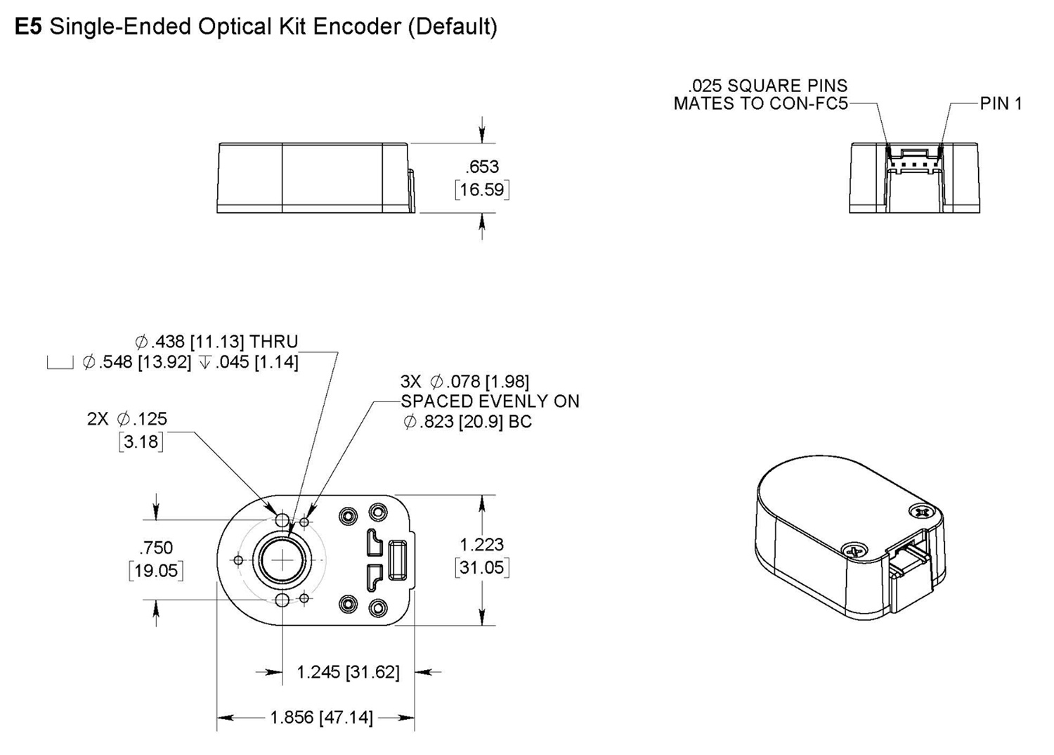 E5 encoder mechanical drawing