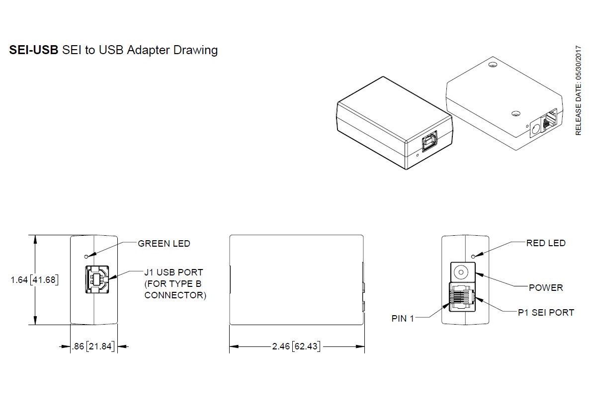 Sei Usb Mechanical Drawing