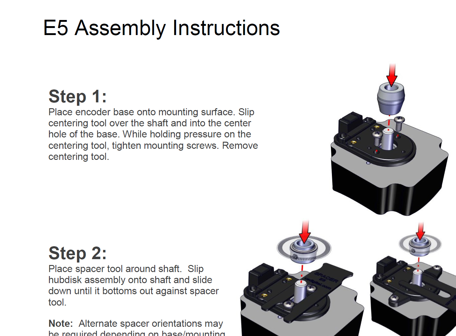 E5 Assembly Assembly Instructions